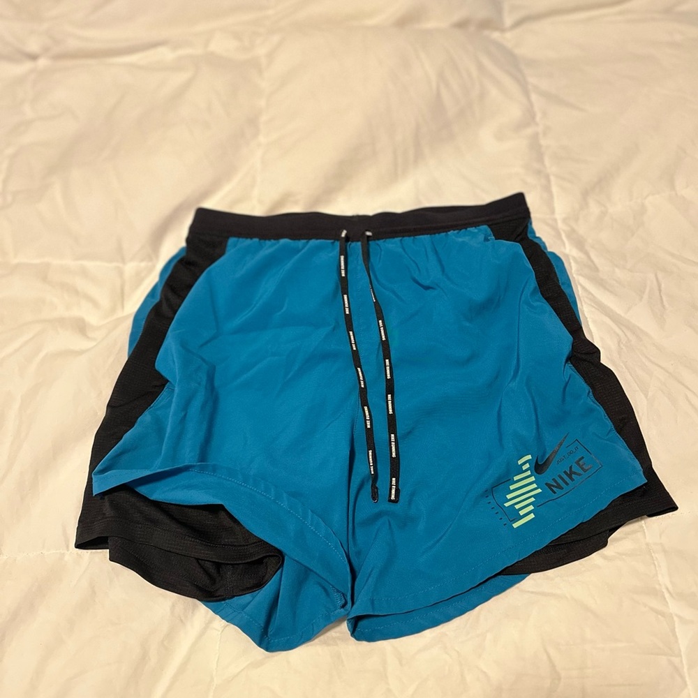 Nike Men’s 2-in-1 5 Inch Shorts Teal Size Small